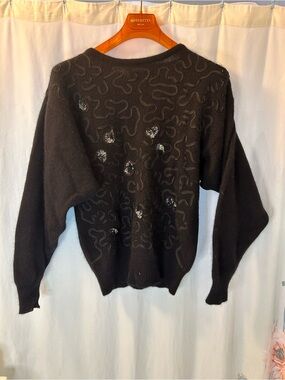Black Angora Sweater with Sequins